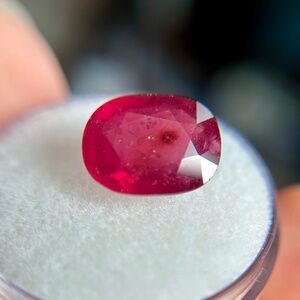 👑🩷 5.98 CT Natural RUBY Deep Red Cushion Faceted HUGE Gemstone